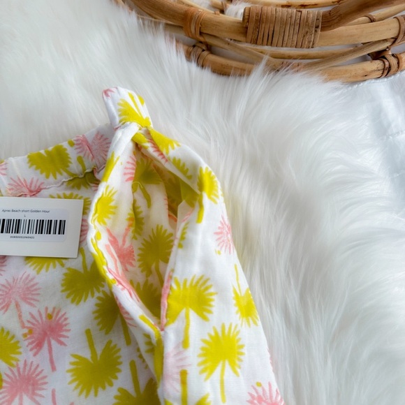 Marea Apres Beach Cotton Gauze Shorts In Golden Hour Pockets NEW L - Picture 6 of 13